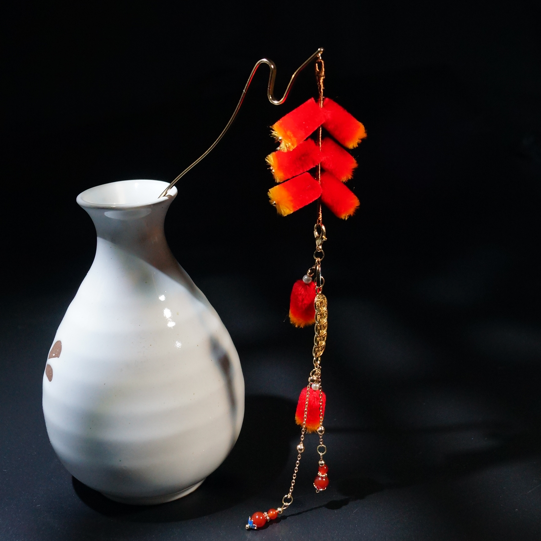 小师妹【绒花鞭炮】新款胖绒鞭炮发簪新年喜庆簪娘手工超仙气国风