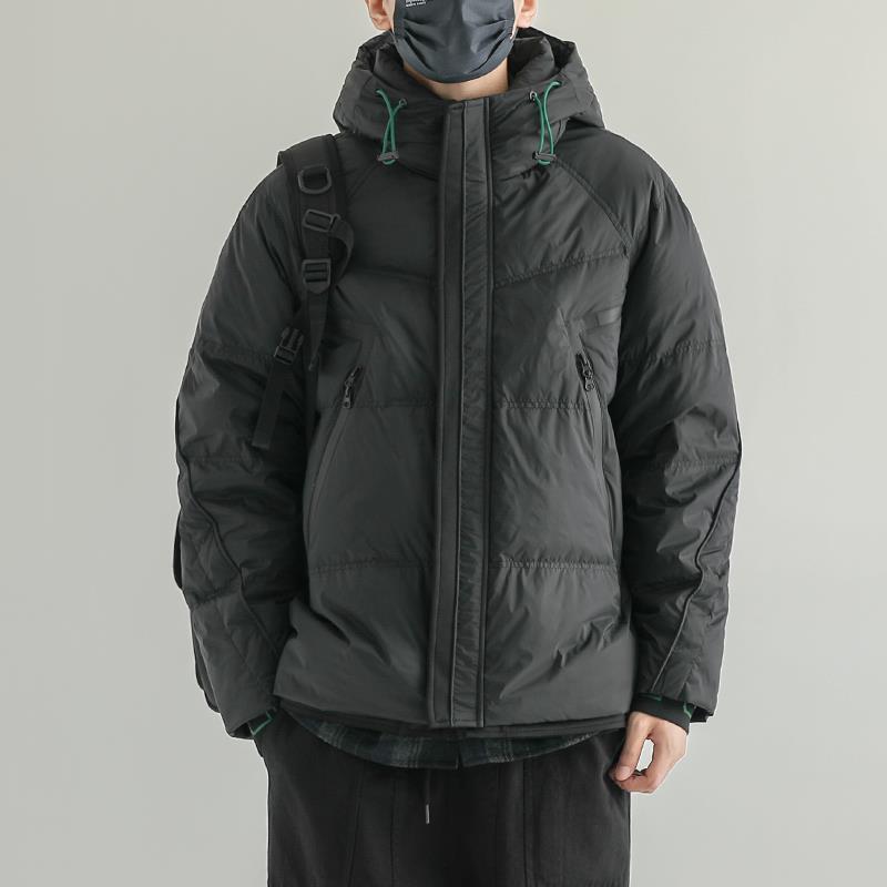 白鸭绒羽绒服男潮牌冬季2023新款加厚休闲连帽外套男士保暖面包服