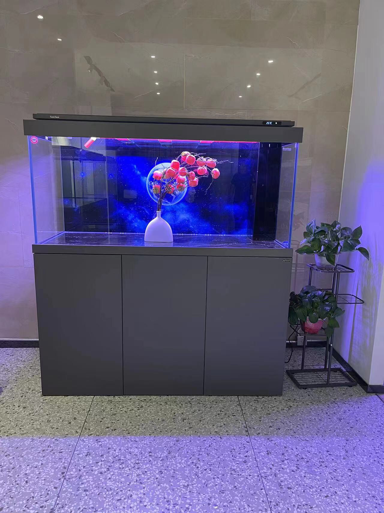 SUNSUN/森森2025新款干湿分离滴流盒鱼便分离底滤轻奢风格鱼缸