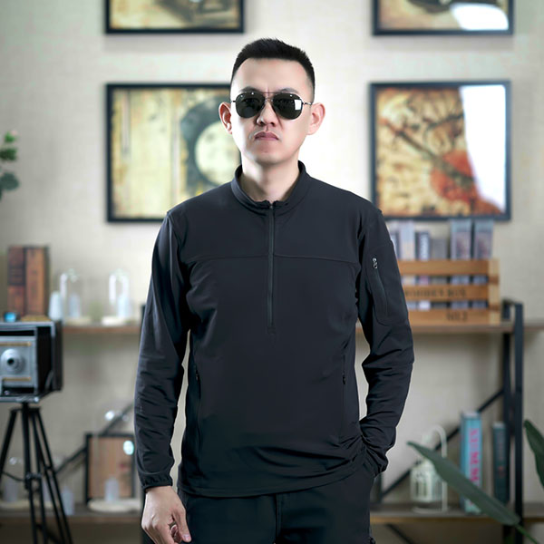 【木子休闲】男士女士春秋长袖跑步立领户外运动半拉链内搭秋衣卫衣