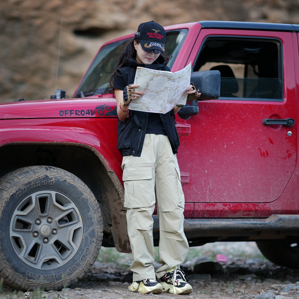 【木子休闲】男女同款工装风格休闲裤条纹面料时尚百搭宽松