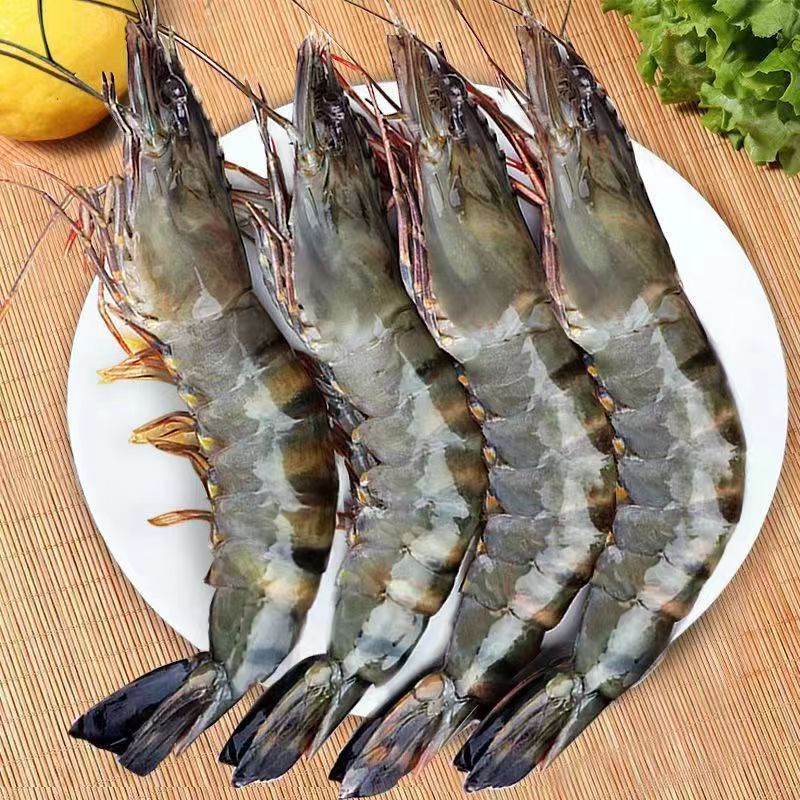 大个黑虎虾 斑节虾 老虎虾 九节虾 新鲜速冻连云港发货净重4斤/盒