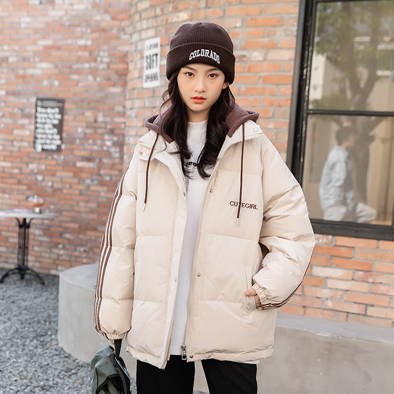 女大童冬季羽绒服2025新款中大童初中学生白鸭绒外套少女加厚宽松