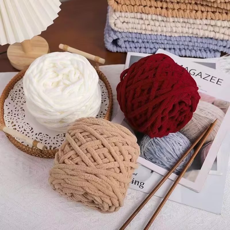 二两粗冰条线编织帽子围脖坐垫勾拖鞋diy柔软 舒适