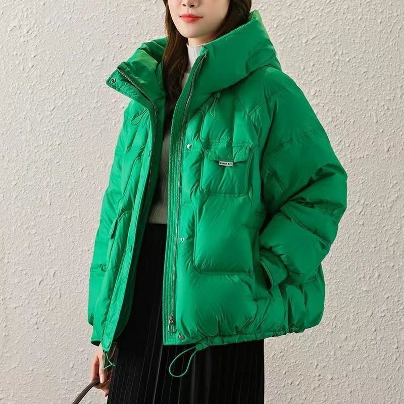 雪中飞白鸭绒羽绒服女短款连帽小个子2023新款韩版简约百搭外套