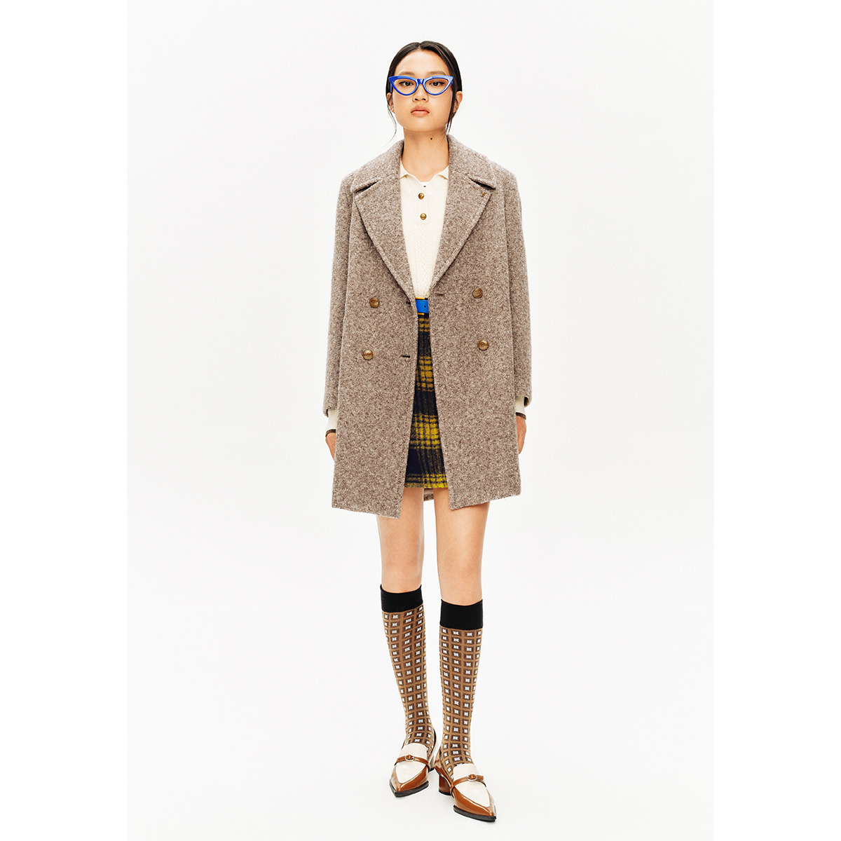 PSALTER诗篇冬季线下专选新款超细羊驼毛毛呢大衣6C34580080