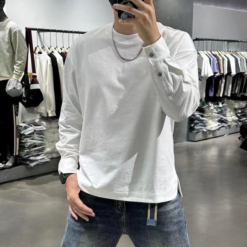 男士秋冬季宽松卫衣男女上衣帅气长袖套头运动服时尚男生纽扣袖口