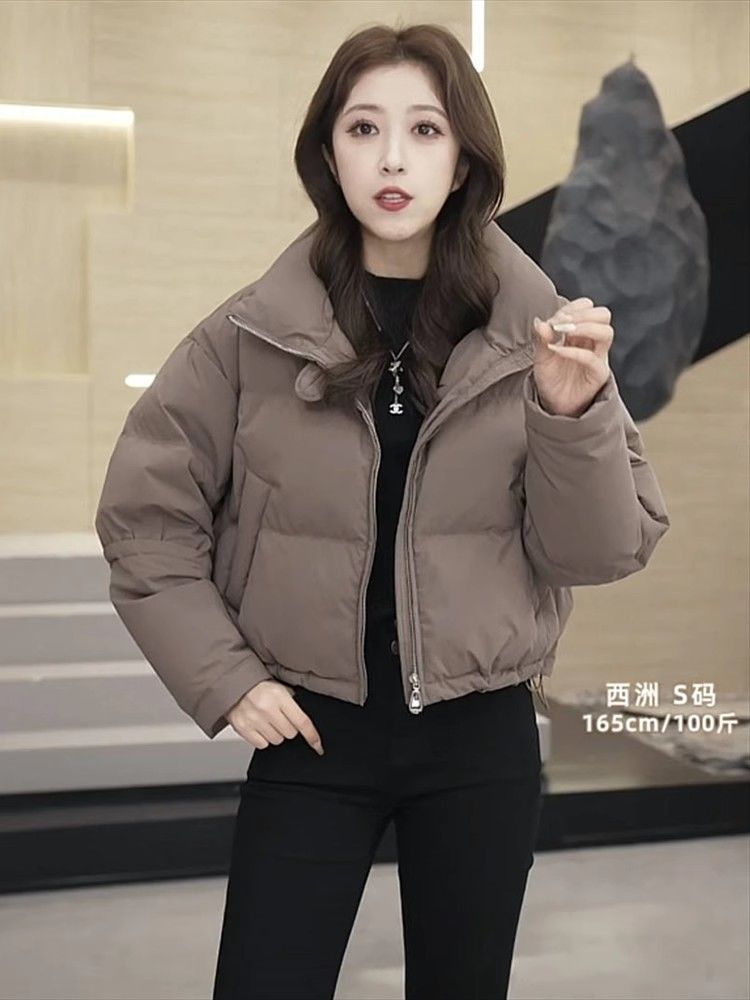 2024冬季新款短款羽绒服外套女超好看小个子流行白鸭绒面包服上衣