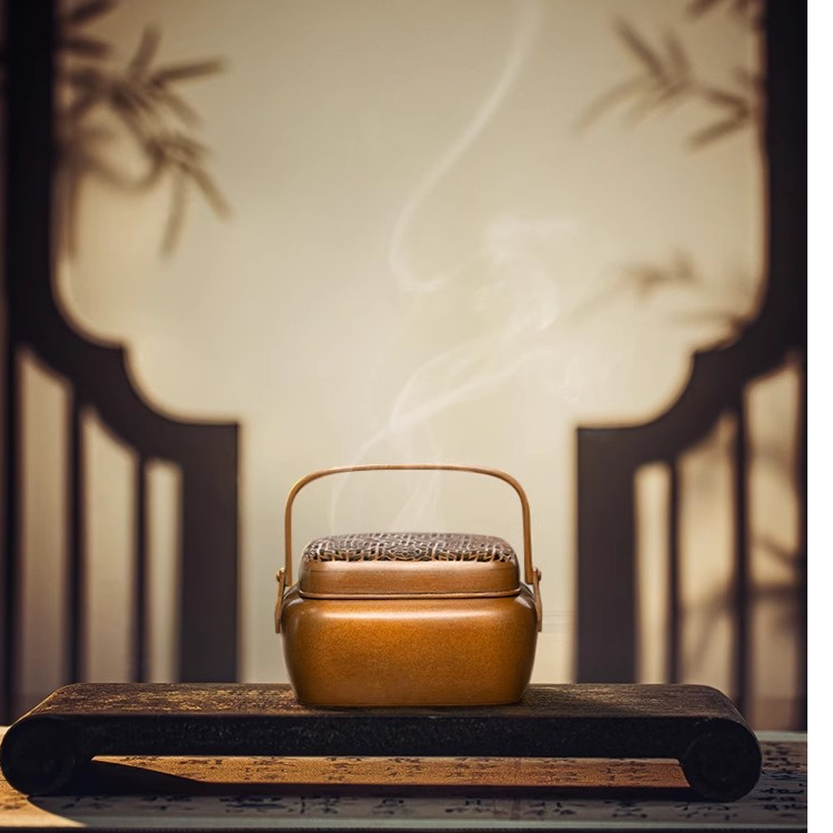 胡庆松提梁长方手炉