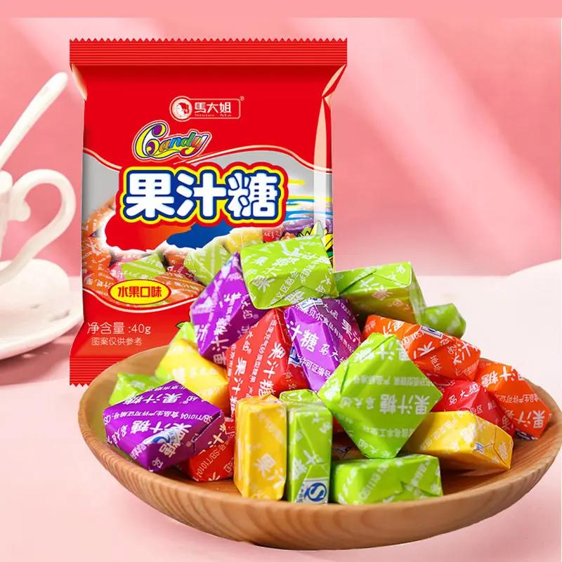 马大姐果汁糖120g软糖混合水果味糖果80后怀旧零食袋装