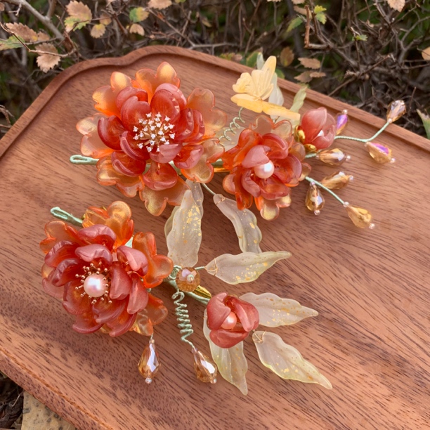 【雪腊梅】旗袍簪子汉服配饰 琉璃发簪 古典复古发夹