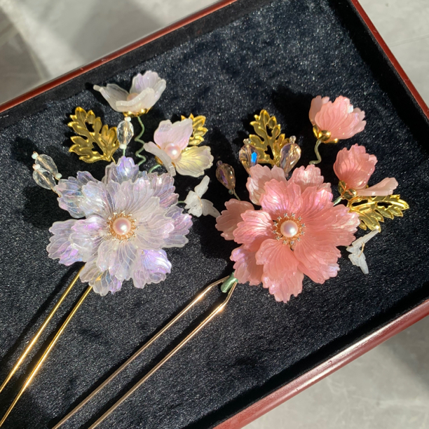 醋酸牡丹 古风饰品 汉服配饰 发簪