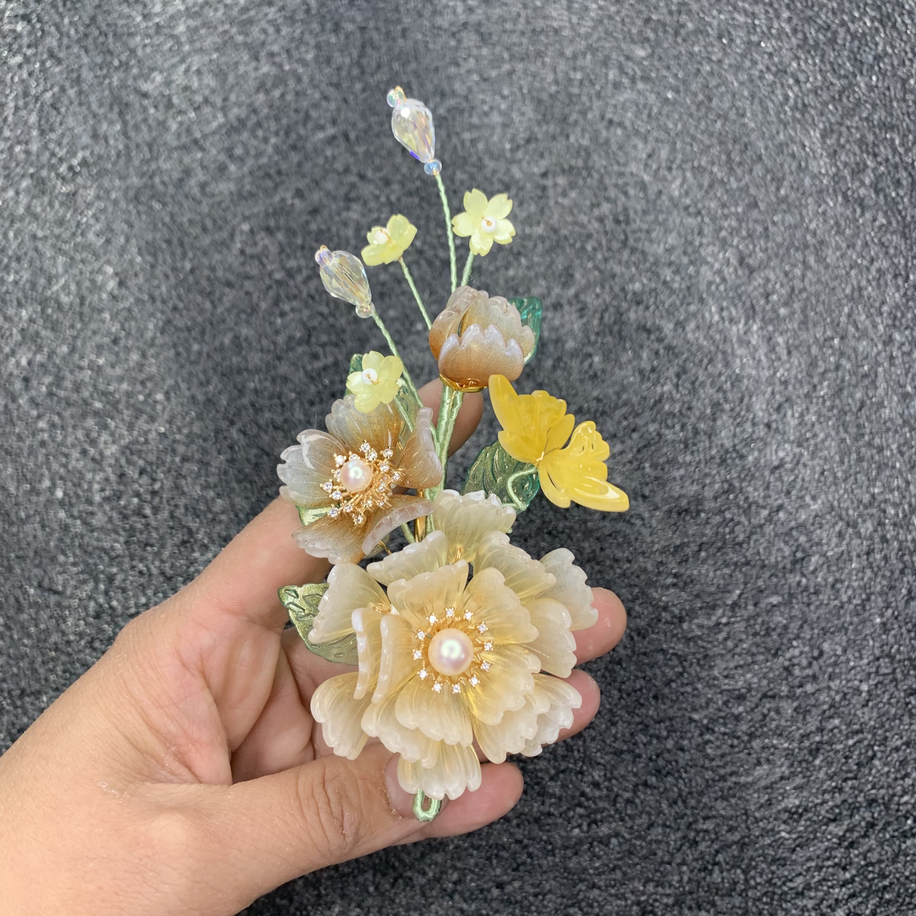 古风饰品百搭发簪仙气琉璃发簪汉服配饰发夹发饰头饰