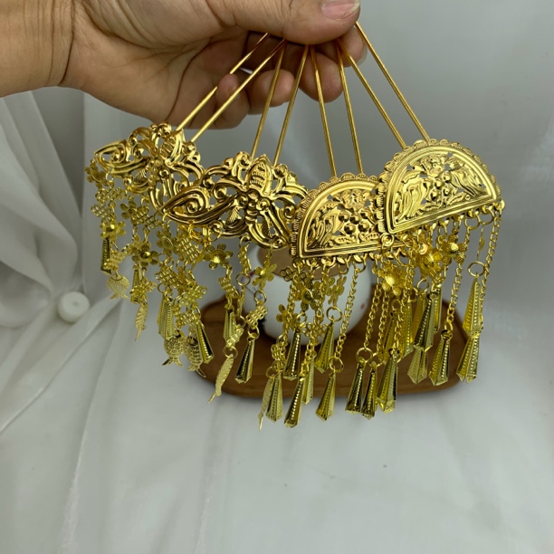 战国袍发饰曲裾配饰汉服头饰后压掩鬓发夹簪子合集