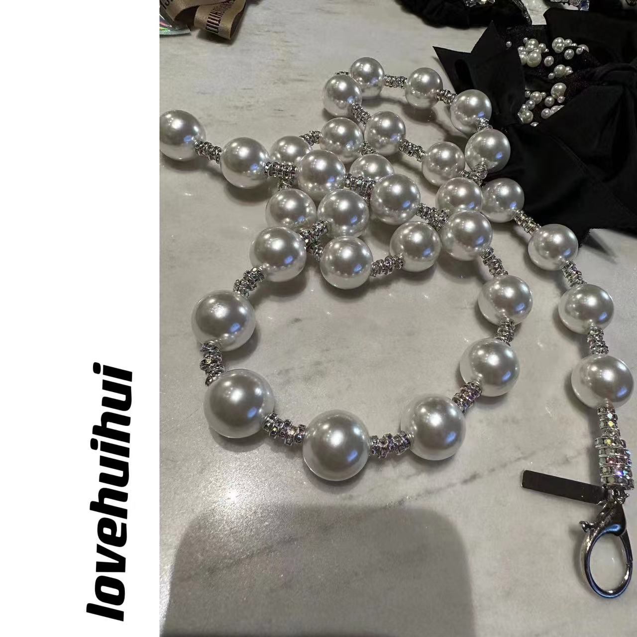 非金属布艺项链 lovehuihui 财阀小姐名媛风重工银色zhenzhu腰链