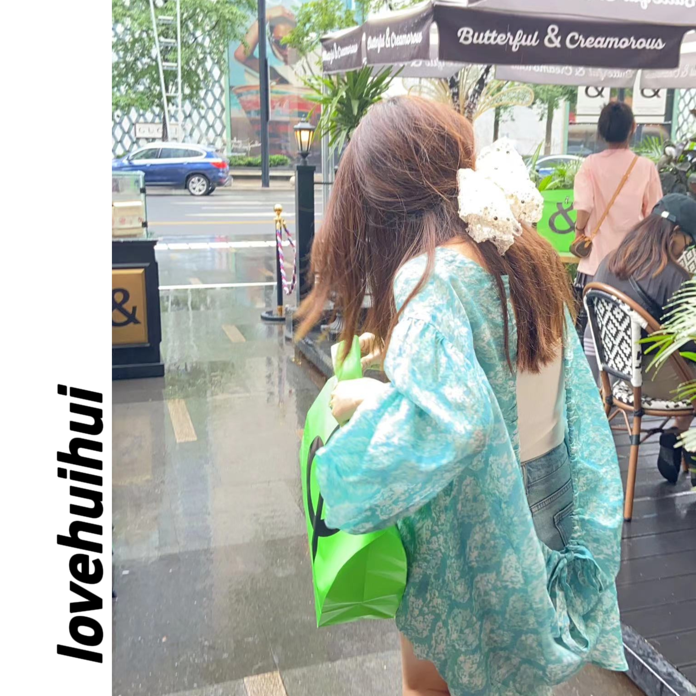 lovehuihui《夏威夷》韩国定制面料苎麻超飘逸后露背可调节长款上衣