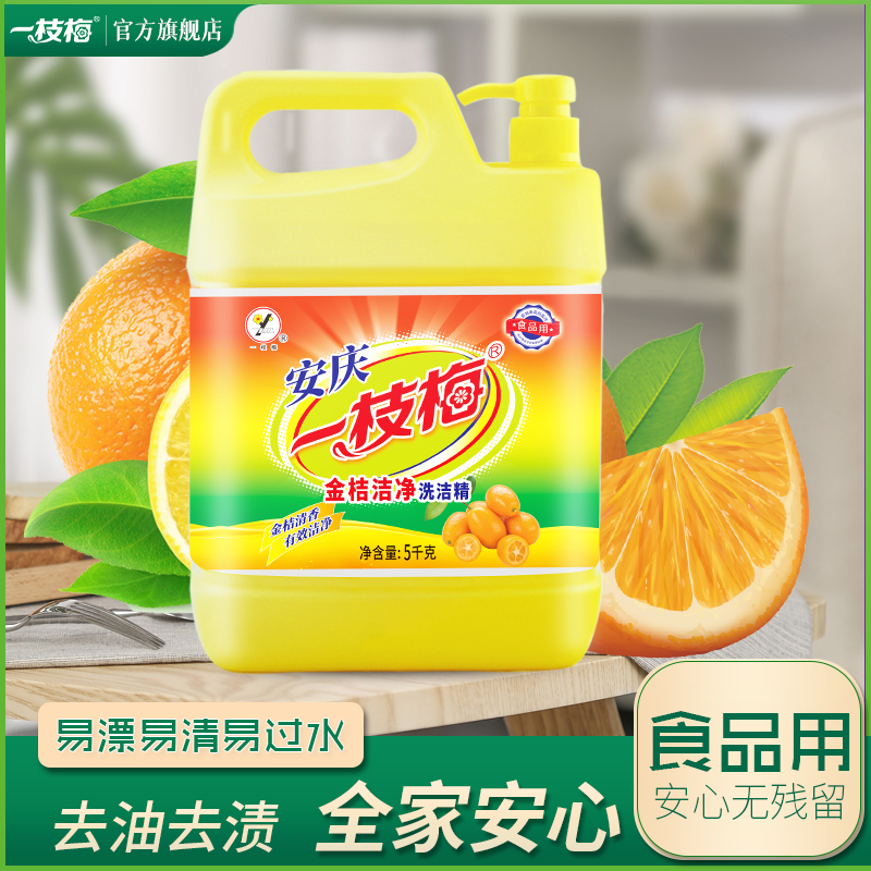 一枝梅金桔洗洁精厨房去油污家用去腥按压洗碗液食品级可洗水果