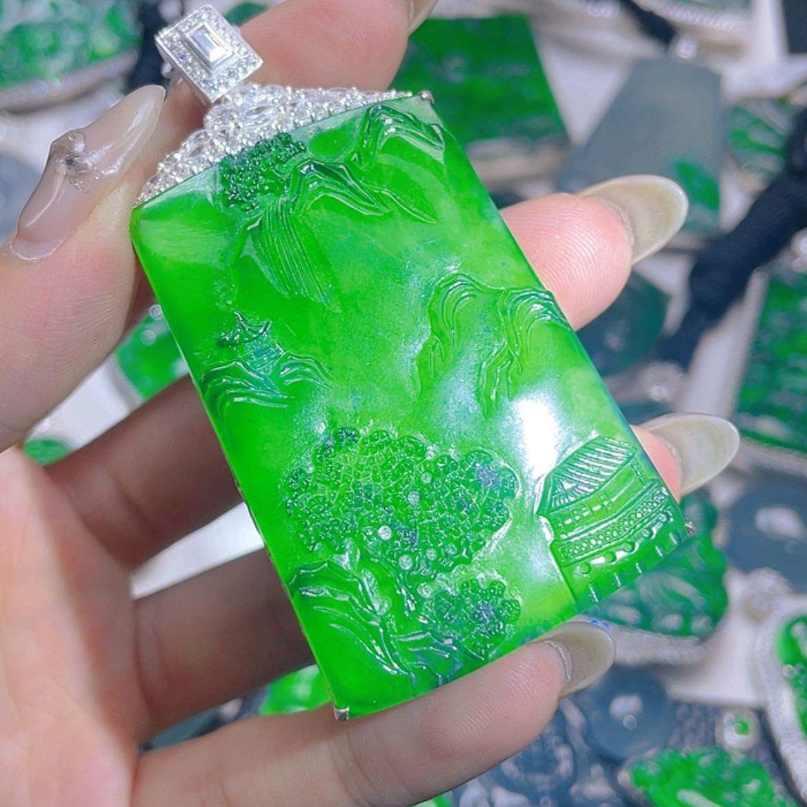 【闪购商品】翡翠颈饰银S925镶嵌08