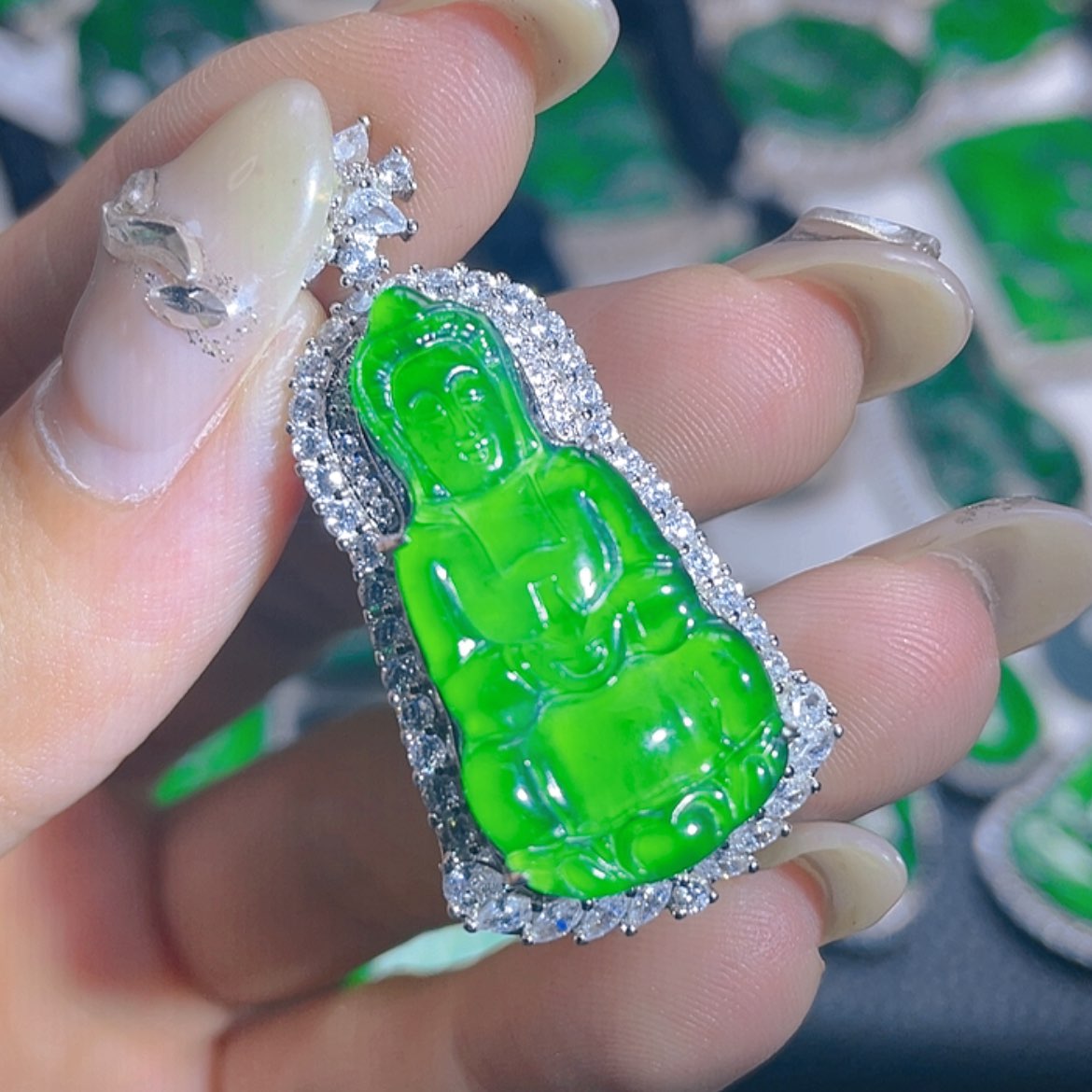 【闪购商品】翡翠颈饰银S925镶嵌16