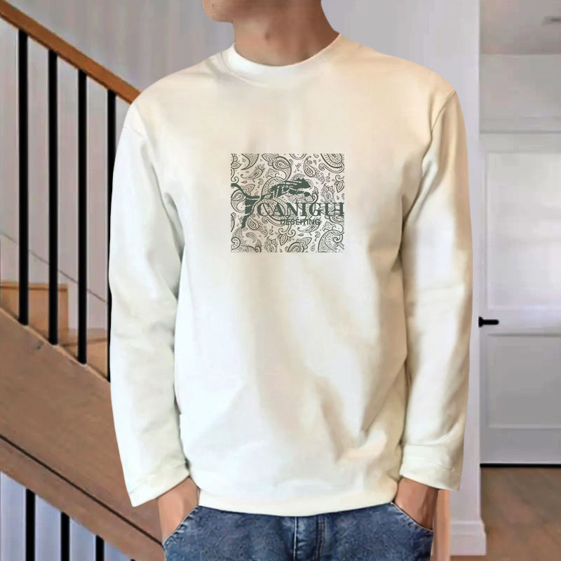 【溯源好物】男装纯棉长袖男士T恤冬秋打底衫印花圆领百搭春秋白色