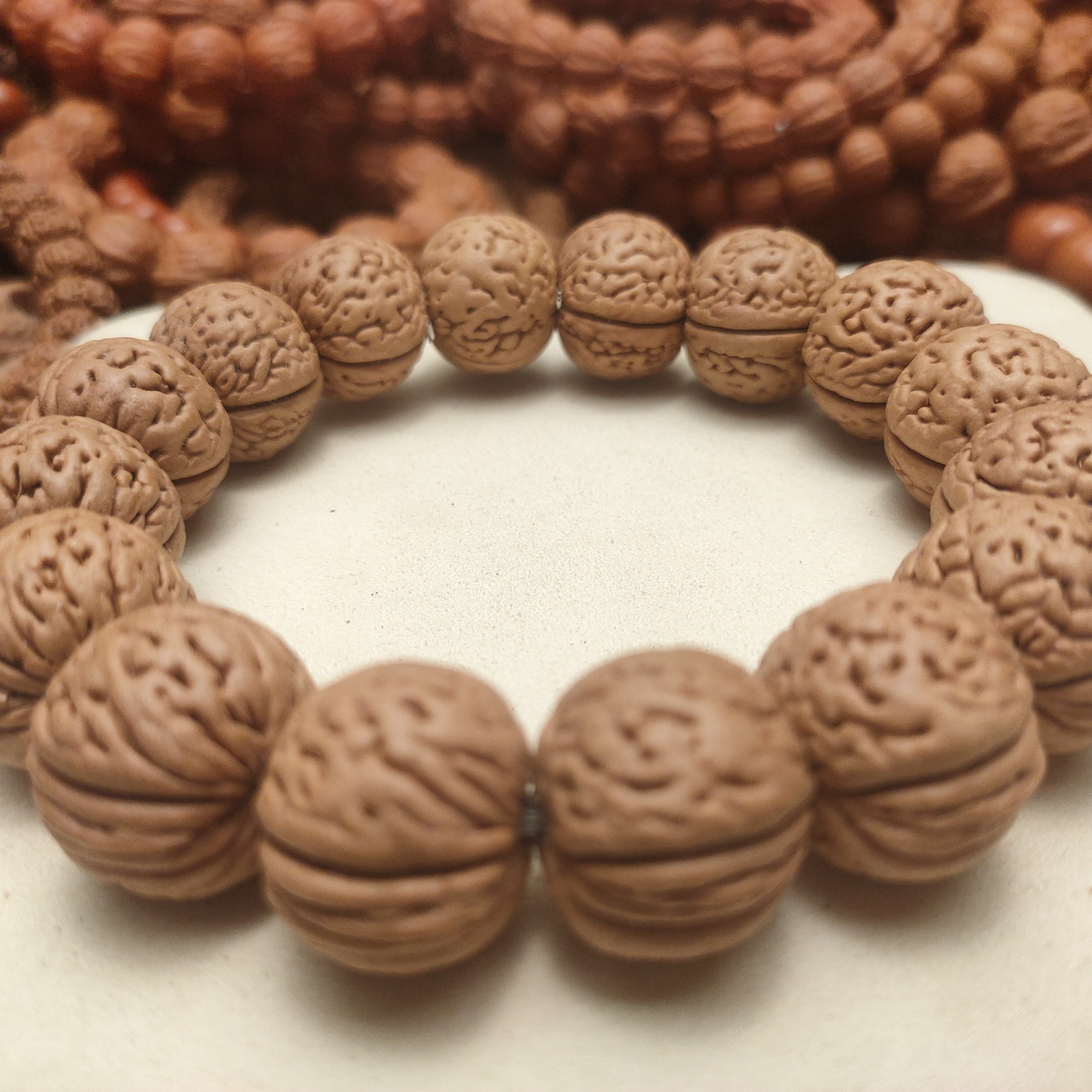 脑纹桃核单圈弹力绳20-21mm左右文玩手串