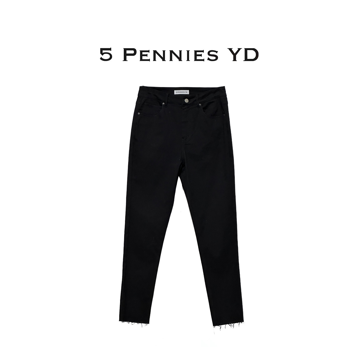 5 PENNIES YD设计师款秋季时尚百搭休闲黑色修身牛仔裤（精选联盟）