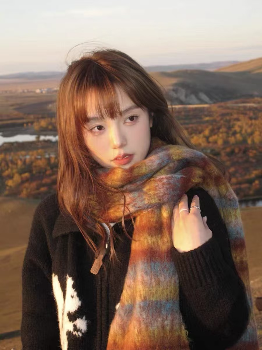 秋冬软糯围巾韩版时尚百搭围巾高档长款披肩保暖气质女秋冬季