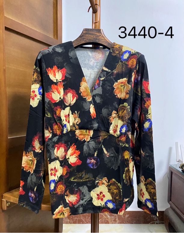 润泽丝绸 丝毛V领长袖3440/丝毛交叉领3442