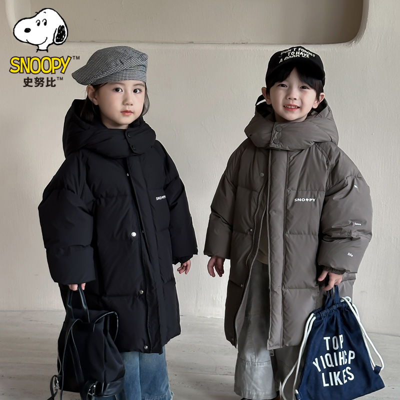 Snoopy/史努比加厚中长款儿童羽绒服保暖加厚连帽外套F1Y6001