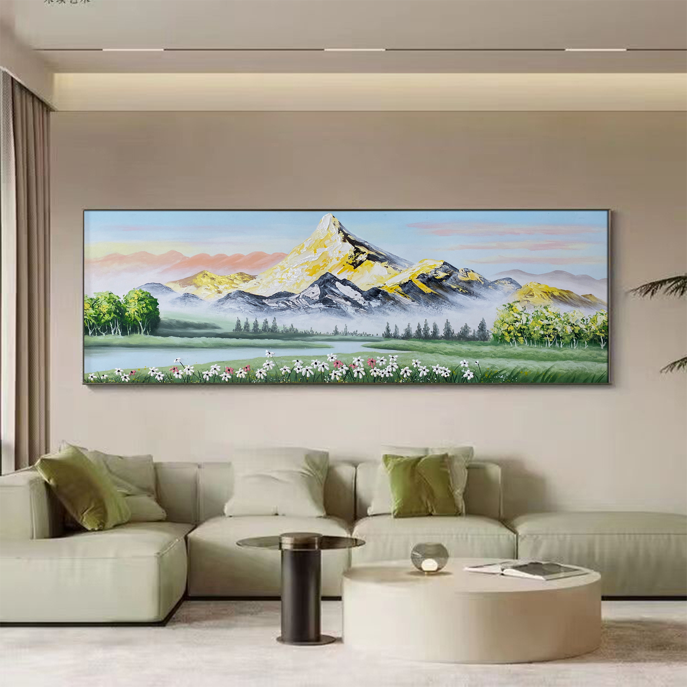 SF 212 高级客厅纯手绘油画装饰画客厅沙发背景墙挂画70/200