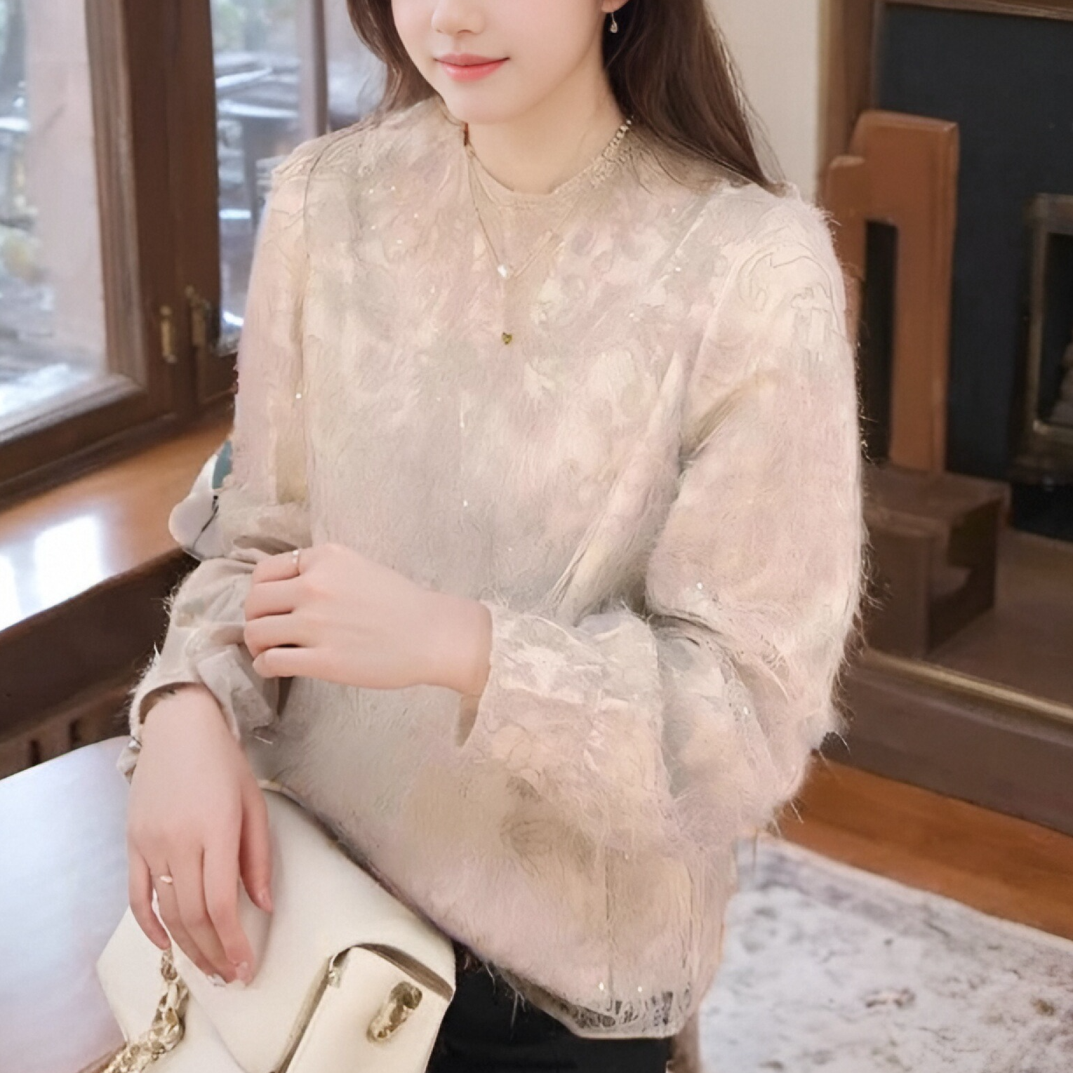 新款4866气质时尚休闲百搭甜美减龄衬衣