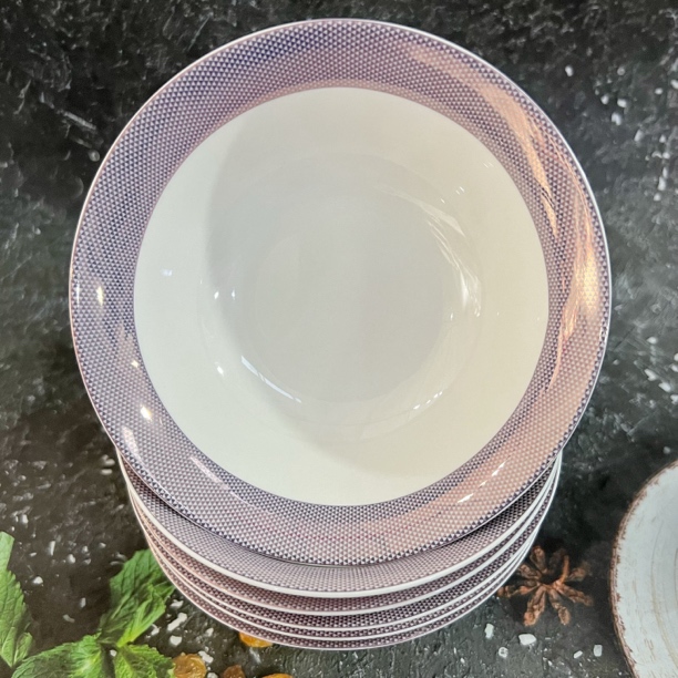 【饭碗515】5.5英寸15cm浮雕骨瓷面碗骨瓷饭碗6只装 出口外贸原单