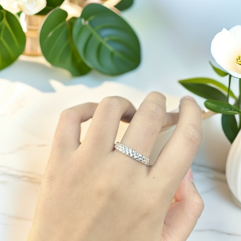 足银戒指 足银999戒指水立方蜂巢时尚气质手工戒指简约