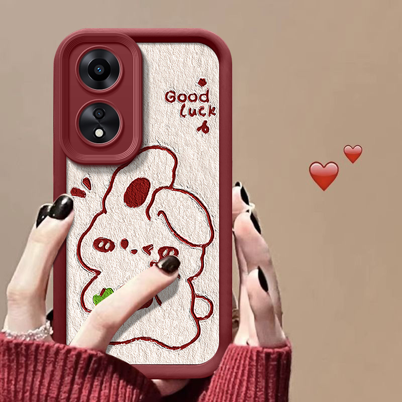 比耶兔子OPPOA15G手机壳PHS110磨砂软胶全包卡通防摔超薄女保护套