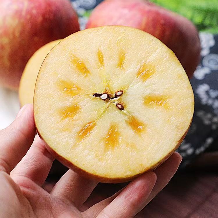 【主播福利】新疆冰糖心阿克苏苹果没打蜡皮毛粗糙属于正常现象5斤