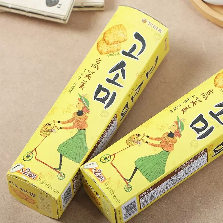 韩国进口好丽友高笑美芝麻薄脆饼干早餐办公室零食休闲下午茶小麦