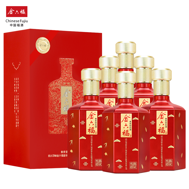 金六福窖陈拾贰号整箱装 升级版白酒 热销50.8度500ml*6瓶