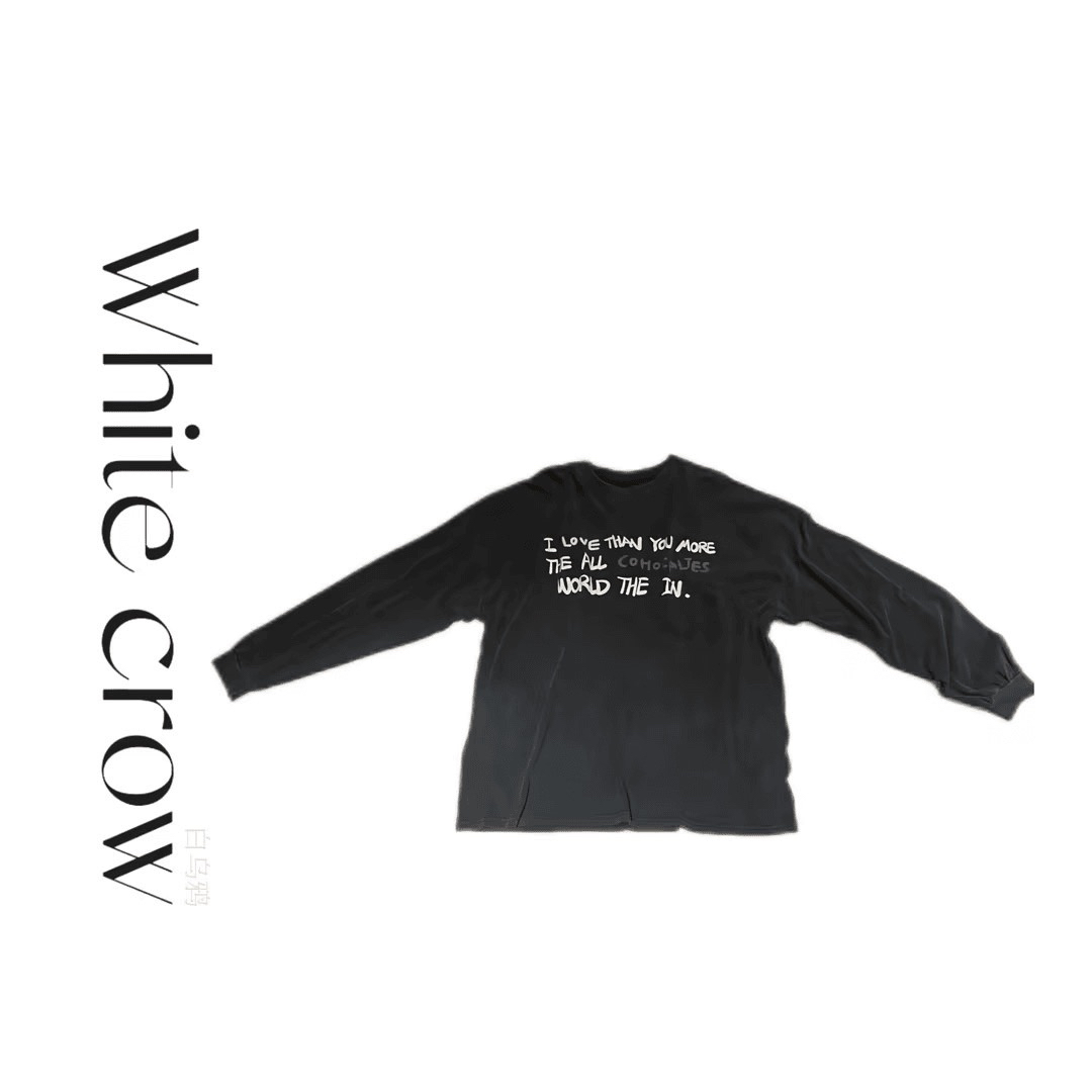 白乌鸦[阳光彩虹]长袖7126时尚休闲韩版设计师百搭重工