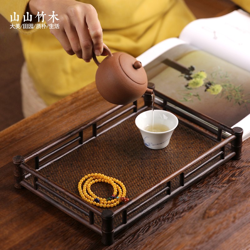竹制奉茶盘茶托盘垫日式简约实木功夫茶道零配茶台复古席面