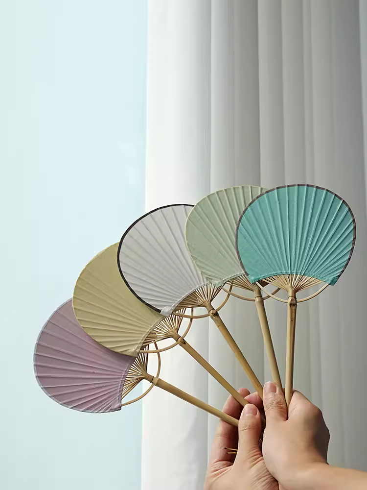 见素迷你小扇竹制扇子宣纸团扇手工创意书法 DIY纳凉扇风欣赏把玩