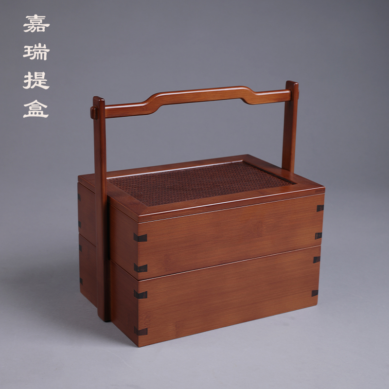 竹制茶具茶器收纳提盒传统中式便携茶道配件提箱日用储物创意复古