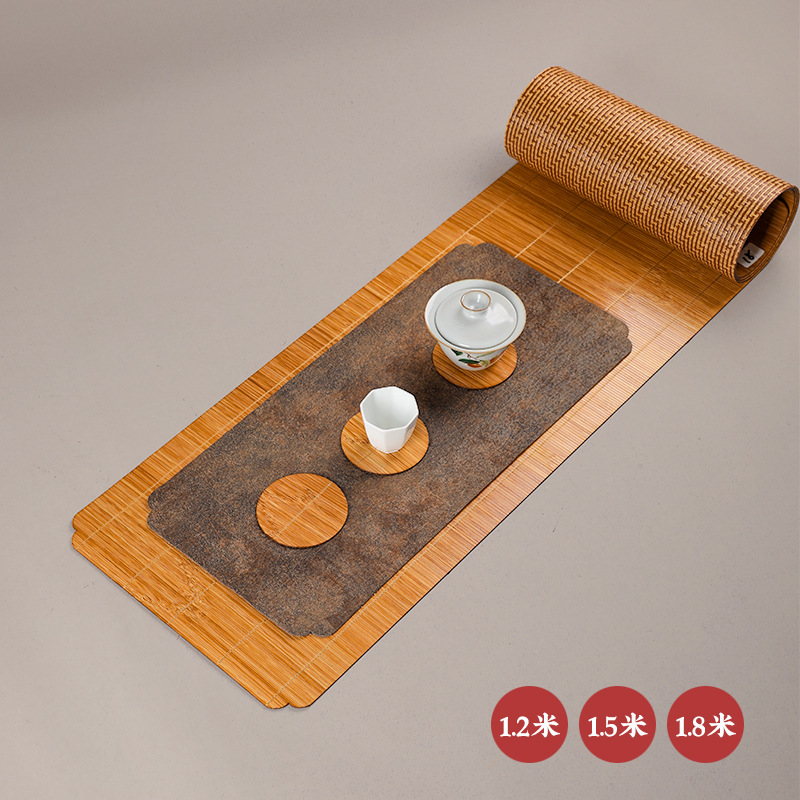 竹编主人席 防水茶席茶垫桌旗布艺茶具餐垫茶道配件竹制禅意隔热