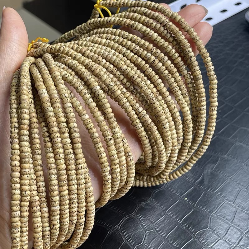 星月菩提子原生态鸡油黄多圈佛珠手串自然氧化黄迷你款手饰配饰件