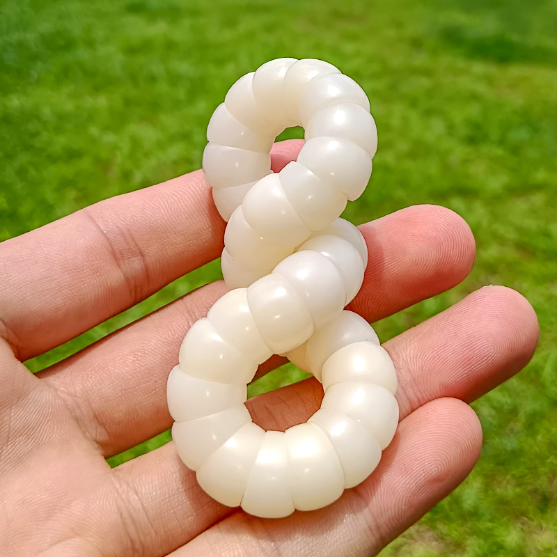 天然原生态奶油系白玉菩提根猪大肠盘完手串女学生绕指柔文玩手串