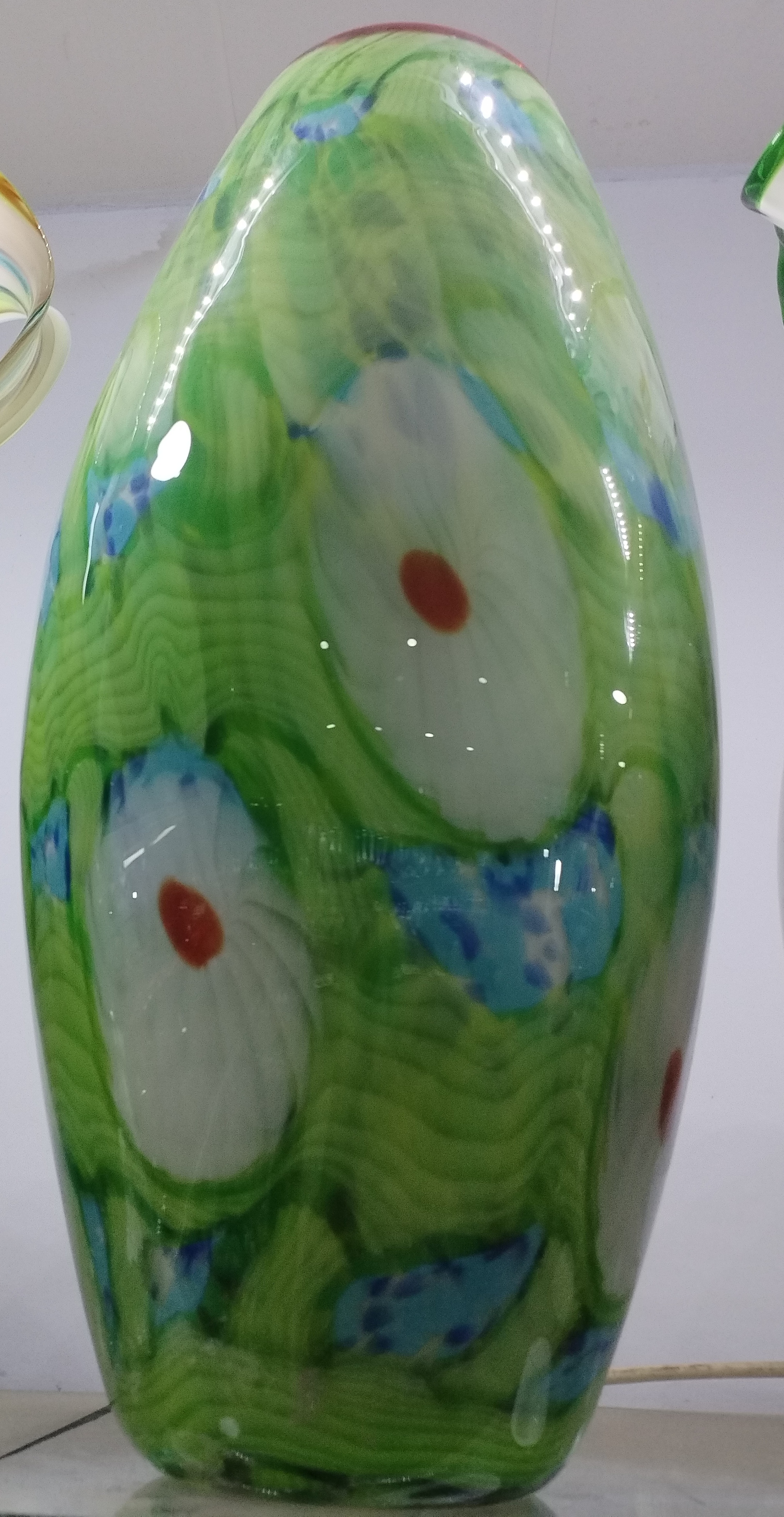 手工琉璃异形五彩斑斓陶瓷腰鼓花瓶桌面摆件瓶子工艺品