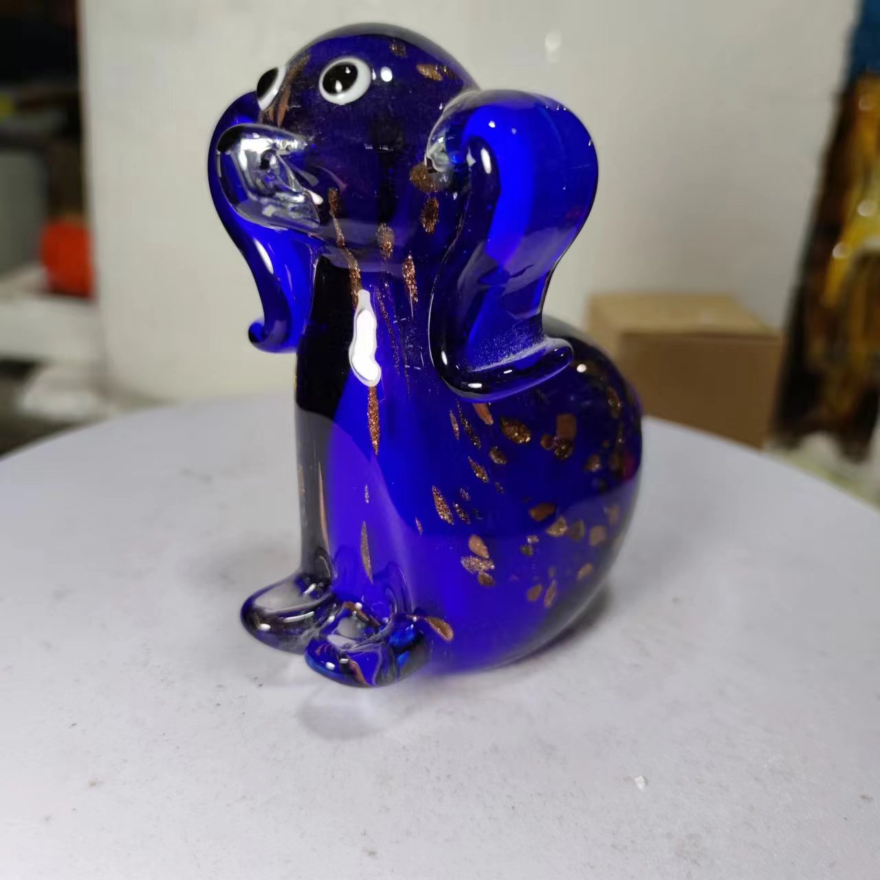 琉璃景泰蓝描金狗狗桌面摆件