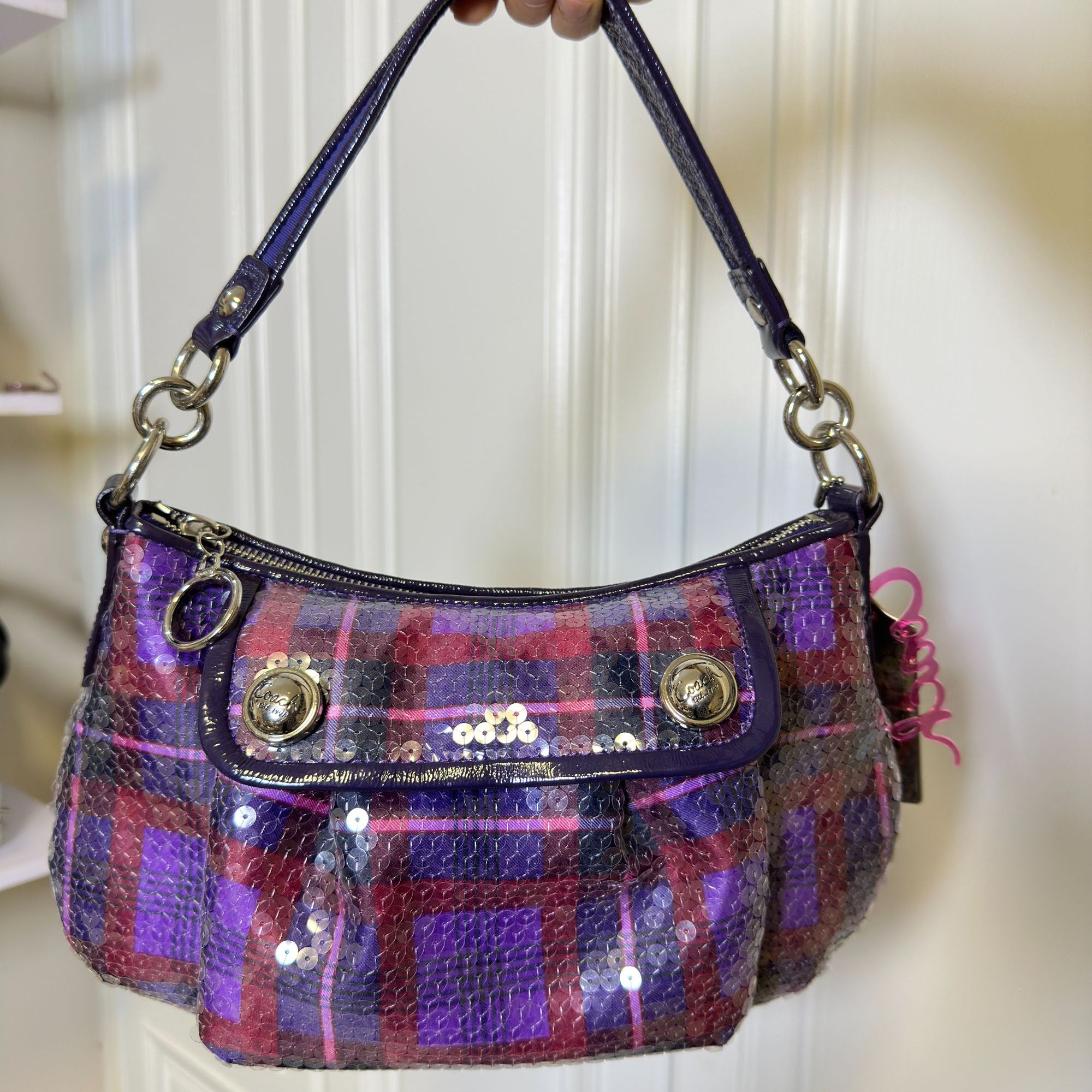 高稀有紫色格纹人鱼姬腋下包