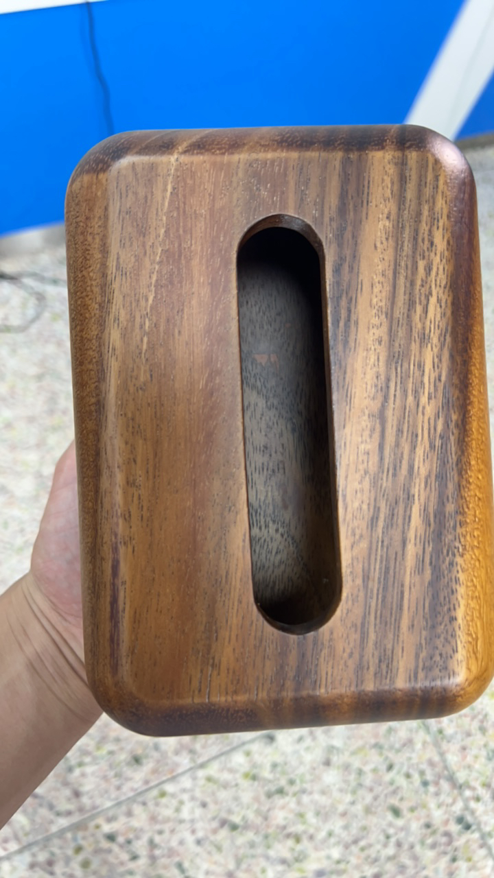 胡桃木整木纸巾盒实木手工简约创意收纳