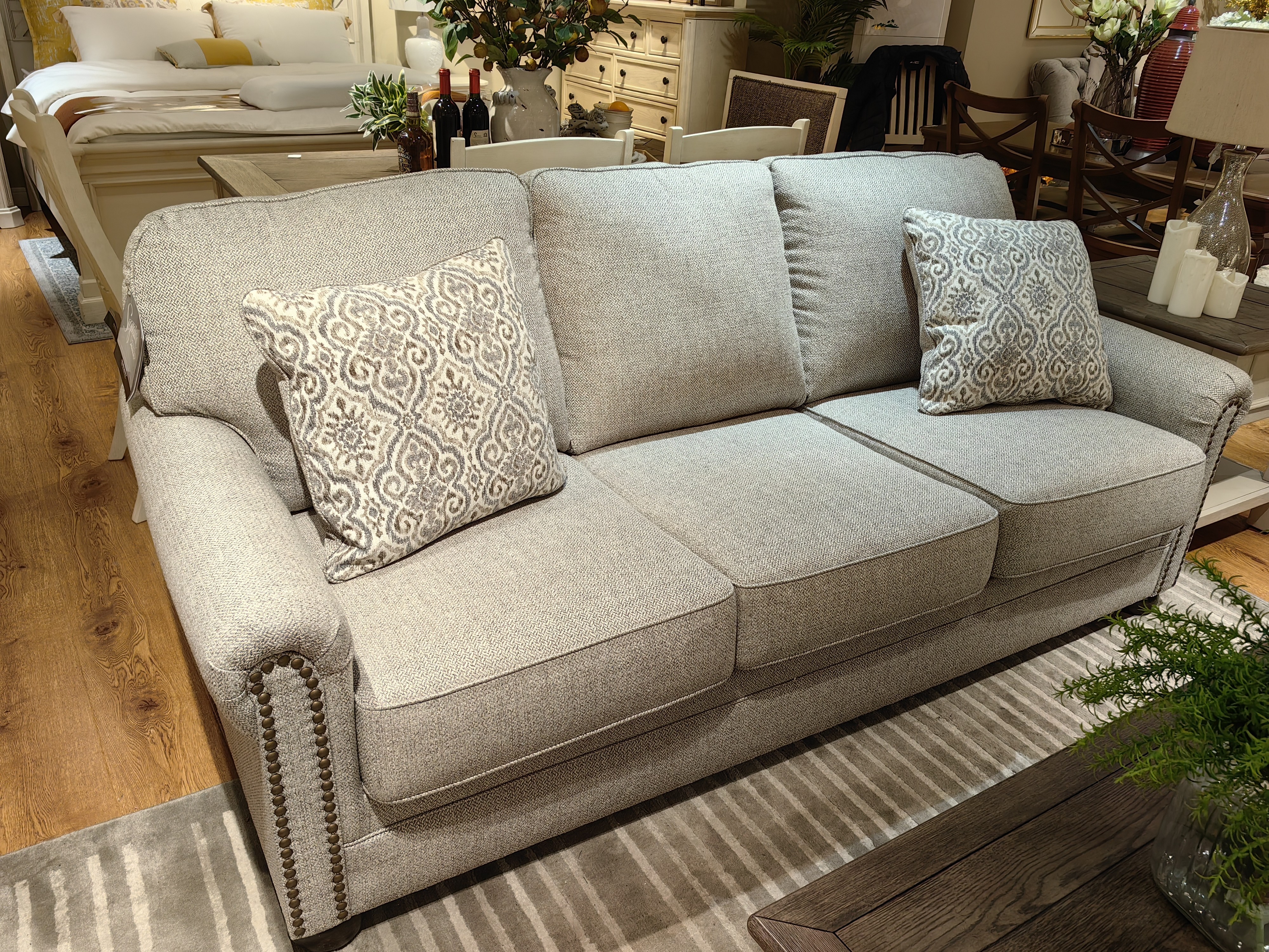 爱室丽原装进口沙发三人位复古棉麻梳妆台卧室家用2024年最新款