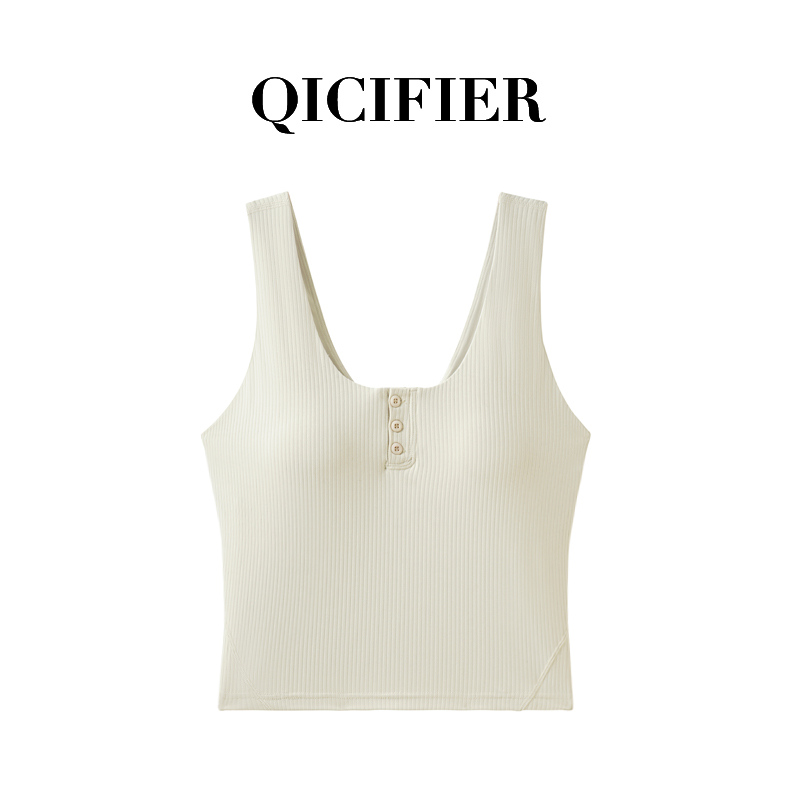 亨利美背 显瘦修身亨利领背心 3023